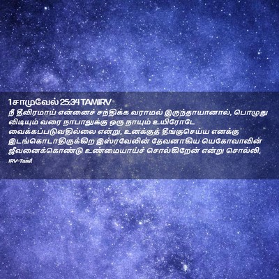 Picture 02 - 1 சாமுவேல் 25:34 TAMIRV - நீ தீவிரமாய் - Bible Verse Picture