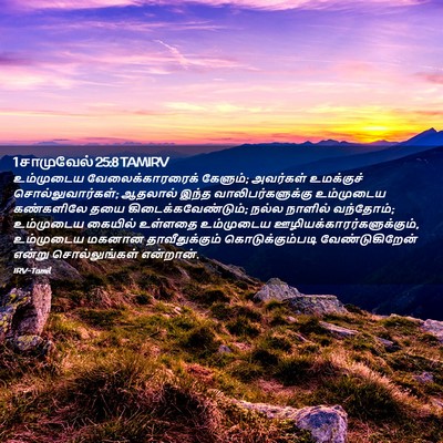 Picture 02 - 1 சாமுவேல் 25:8 TAMIRV - உம்முடைய - Bible Verse Picture