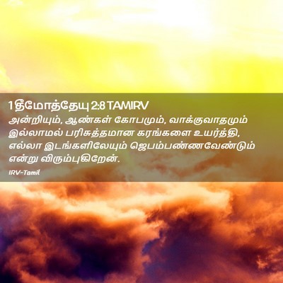 Picture 02 - 1 தீமோத்தேயு 2:8 TAMIRV - அன்றியும், ஆண்கள் - Bible Verse Picture