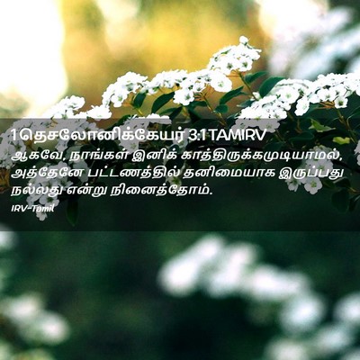 Picture 02 - 1 தெசலோனிக்கேயர் 3:1 TAMIRV - ஆகவே, நாங்கள் - Bible Verse Picture