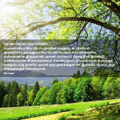 Picture 02 - 1 நாளாகமம் 11:22 TAMIRV - பெலசாலியாகிய - Bible Verse Picture