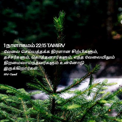 Picture 02 - 1 நாளாகமம் 22:15 TAMIRV - வேலை செய்யத்தக்க - Bible Verse Picture