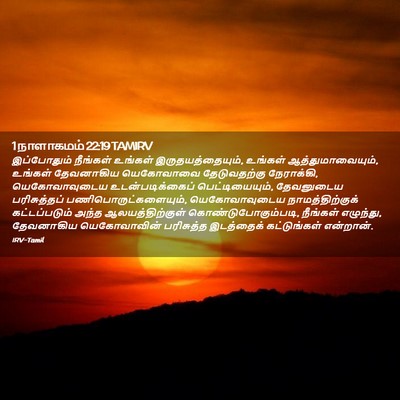 Picture 02 - 1 நாளாகமம் 22:19 TAMIRV - இப்போதும் நீங்கள் - Bible Verse Picture
