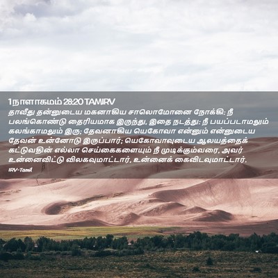 Picture 02 - 1 நாளாகமம் 28:20 TAMIRV - தாவீது தன்னுடைய - Bible Verse Picture