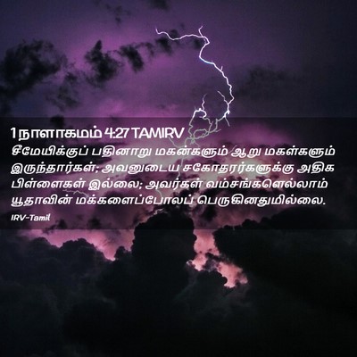 Picture 02 - 1 நாளாகமம் 4:27 TAMIRV - சீமேயிக்குப் - Bible Verse Picture