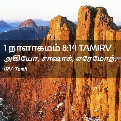 Picture 02 - 1 நாளாகமம் 8:14 TAMIRV - அகியோ, சாஷாக், - Bible Verse Picture