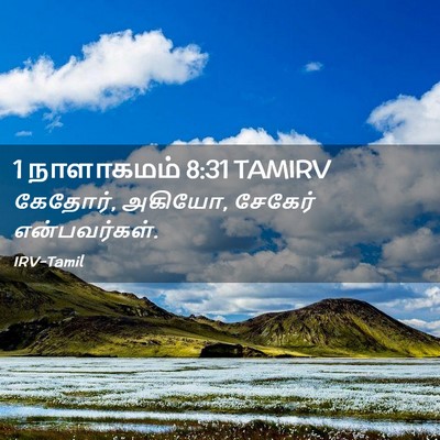 Picture 02 - 1 நாளாகமம் 8:31 TAMIRV - கேதோர், அகியோ, - Bible Verse Picture