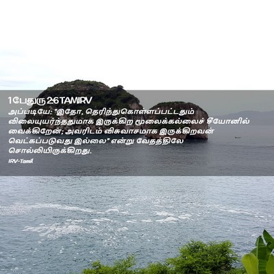 Picture 02 - 1 பேதுரு 2:6 TAMIRV - அப்படியே: “இதோ, - Bible Verse Picture