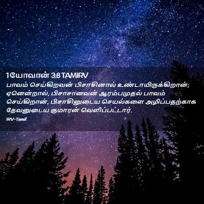 Picture 02 - 1 யோவான் 3:8 TAMIRV - பாவம் செய்கிறவன் - Bible Verse Picture