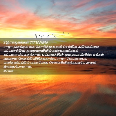 Picture 02 - 2 இராஜாக்கள் 7:17 TAMIRV - ராஜா தனக்குக் கை - Bible Verse Picture