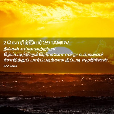 Picture 02 - 2 கொரிந்தியர் 2:9 TAMIRV - நீங்கள் - Bible Verse Picture