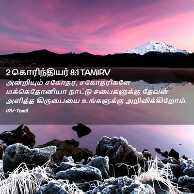 Picture 02 - 2 கொரிந்தியர் 8:1 TAMIRV - அன்றியும் சகோதர, - Bible Verse Picture