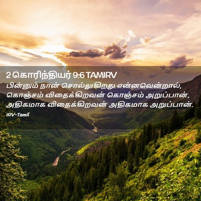 Picture 02 - 2 கொரிந்தியர் 9:6 TAMIRV - பின்னும் நான் - Bible Verse Picture