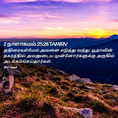 Picture 02 - 2 நாளாகமம் 25:28 TAMIRV - குதிரைகள்மேல் - Bible Verse Picture