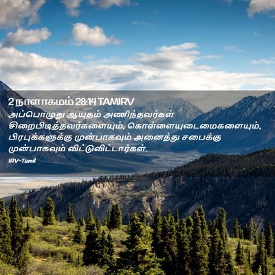Picture 02 - 2 நாளாகமம் 28:14 TAMIRV - அப்பொழுது ஆயுதம் - Bible Verse Picture