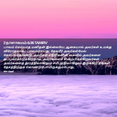 Picture 02 - 2 நாளாகமம் 6:36 TAMIRV - பாவம் செய்யாத - Bible Verse Picture