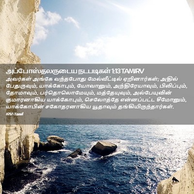 Picture 02 - அப்போஸ்தலருடைய நடபடிகள் 1:13 TAMIRV - அவர்கள் அங்கே - Bible Verse Picture