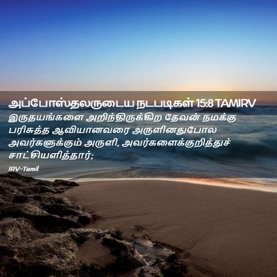 Picture 02 - அப்போஸ்தலருடைய நடபடிகள் 15:8 TAMIRV - இருதயங்களை - Bible Verse Picture