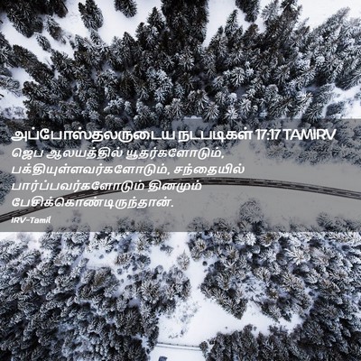 Picture 02 - அப்போஸ்தலருடைய நடபடிகள் 17:17 TAMIRV - ஜெப ஆலயத்தில் - Bible Verse Picture
