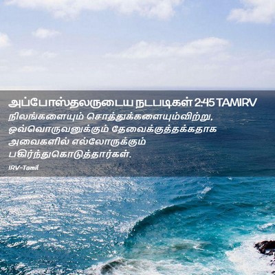 Picture 02 - அப்போஸ்தலருடைய நடபடிகள் 2:45 TAMIRV - நிலங்களையும் - Bible Verse Picture