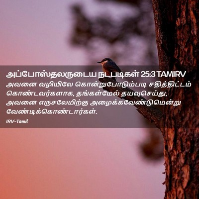 Picture 02 - அப்போஸ்தலருடைய நடபடிகள் 25:3 TAMIRV - அவனை வழியிலே - Bible Verse Picture