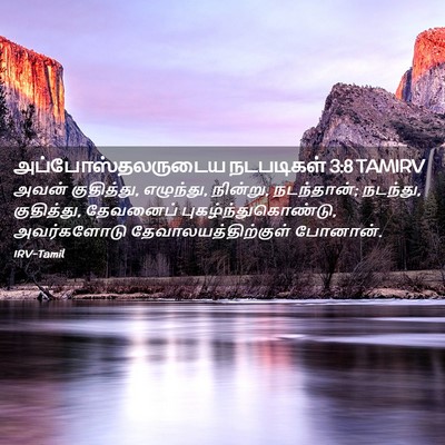 Picture 02 - அப்போஸ்தலருடைய நடபடிகள் 3:8 TAMIRV - அவன் குதித்து, - Bible Verse Picture