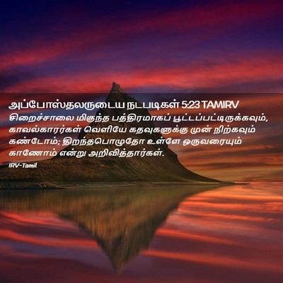 Picture 02 - அப்போஸ்தலருடைய நடபடிகள் 5:23 TAMIRV - சிறைச்சாலை - Bible Verse Picture