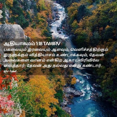 Picture 02 - ஆதியாகமம் 1:18 TAMIRV - பகலையும் இரவையும் - Bible Verse Picture