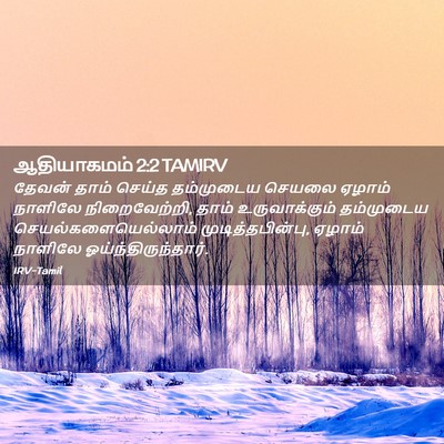 Picture 02 - ஆதியாகமம் 2:2 TAMIRV - தேவன் தாம் செய்த - Bible Verse Picture