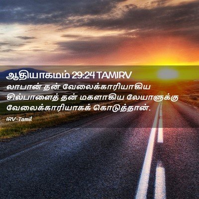 Picture 02 - ஆதியாகமம் 29:24 TAMIRV - லாபான் தன் - Bible Verse Picture