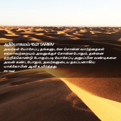 Picture 02 - ஆதியாகமம் 45:27 TAMIRV - அவர்கள் யோசேப்பு - Bible Verse Picture