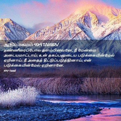 Picture 02 - ஆதியாகமம் 49:4 TAMIRV - தண்ணீரைப்போல - Bible Verse Picture