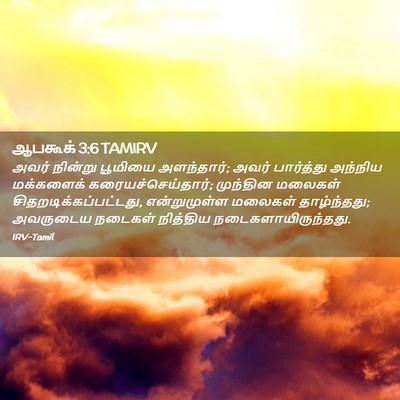 Picture 02 - ஆபகூக் 3:6 TAMIRV - அவர் நின்று - Bible Verse Picture