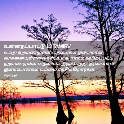 Picture 02 - உன்னதப்பாட்டு 1:3 TAMIRV - உமது நறுமணமுள்ள - Bible Verse Picture