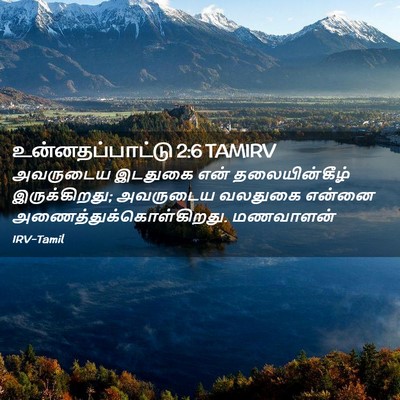Picture 02 - உன்னதப்பாட்டு 2:6 TAMIRV - அவருடைய இடதுகை - Bible Verse Picture