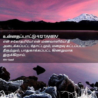 Picture 02 - உன்னதப்பாட்டு 4:12 TAMIRV - என் சகோதரியே! என் - Bible Verse Picture