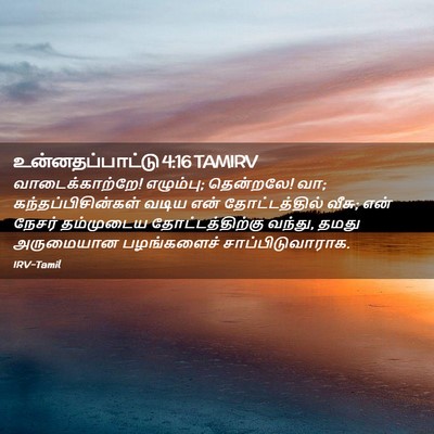 Picture 02 - உன்னதப்பாட்டு 4:16 TAMIRV - வாடைக்காற்றே! - Bible Verse Picture