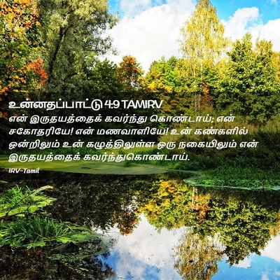 Picture 02 - உன்னதப்பாட்டு 4:9 TAMIRV - என் இருதயத்தைக் - Bible Verse Picture