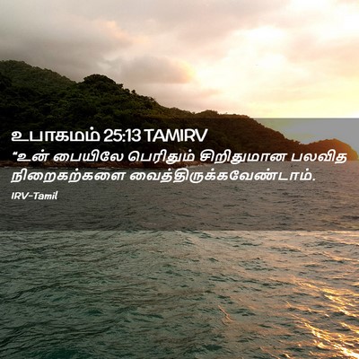 Picture 02 - உபாகமம் 25:13 TAMIRV - “உன் பையிலே - Bible Verse Picture