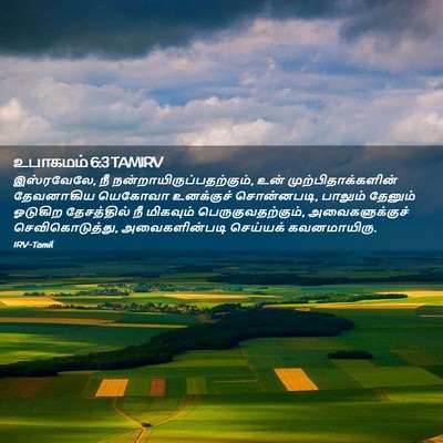 Picture 02 - உபாகமம் 6:3 TAMIRV - இஸ்ரவேலே, நீ - Bible Verse Picture