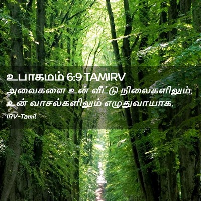 Picture 02 - உபாகமம் 6:9 TAMIRV - அவைகளை உன் வீட்டு - Bible Verse Picture