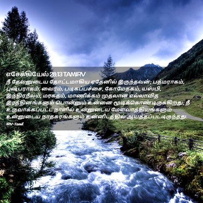 Picture 02 - எசேக்கியேல் 28:13 TAMIRV - நீ தேவனுடைய - Bible Verse Picture