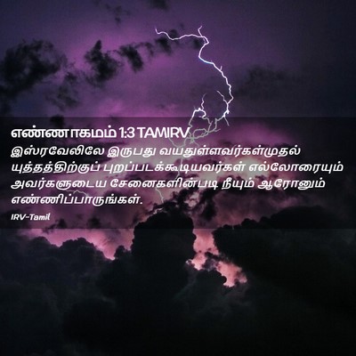 Picture 02 - எண்ணாகமம் 1:3 TAMIRV - இஸ்ரவேலிலே இருபது - Bible Verse Picture