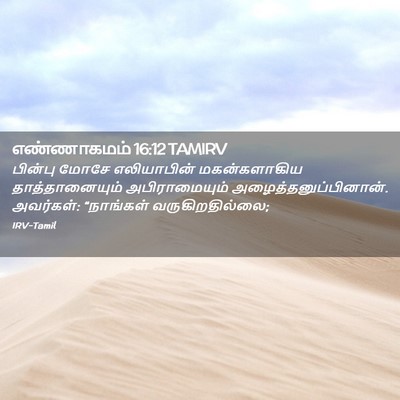 Picture 02 - எண்ணாகமம் 16:12 TAMIRV - பின்பு மோசே - Bible Verse Picture