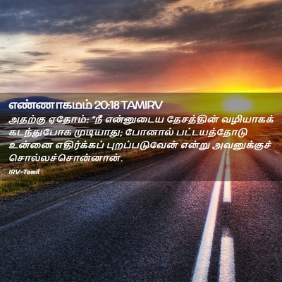Picture 02 - எண்ணாகமம் 20:18 TAMIRV - அதற்கு ஏதோம்: “நீ - Bible Verse Picture