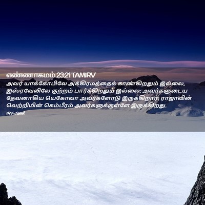 Picture 02 - எண்ணாகமம் 23:21 TAMIRV - அவர் யாக்கோபிலே - Bible Verse Picture