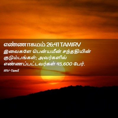 Picture 02 - எண்ணாகமம் 26:41 TAMIRV - இவைகளே பென்யமீன் - Bible Verse Picture