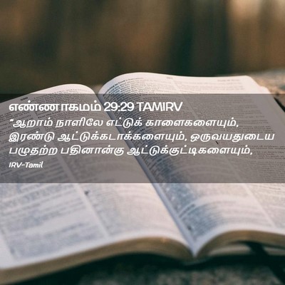 Picture 02 - எண்ணாகமம் 29:29 TAMIRV - “ஆறாம் நாளிலே - Bible Verse Picture