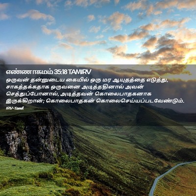 Picture 02 - எண்ணாகமம் 35:18 TAMIRV - ஒருவன் தன்னுடைய - Bible Verse Picture