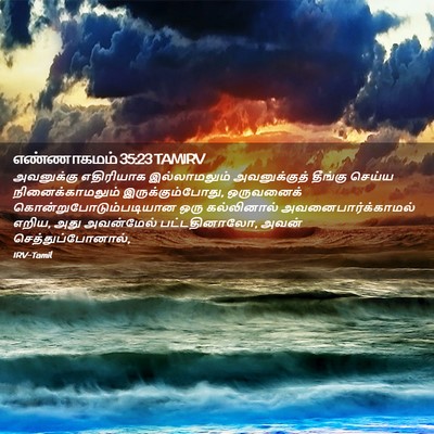 Picture 02 - எண்ணாகமம் 35:23 TAMIRV - அவனுக்கு எதிரியாக - Bible Verse Picture